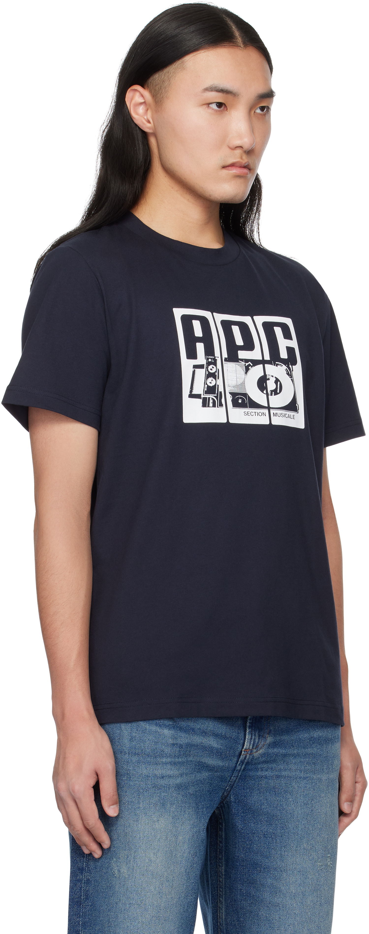 Majica A.P.C. Graphic Print Cotton T-Shirt Mornarica | COBQX-M26485, 1