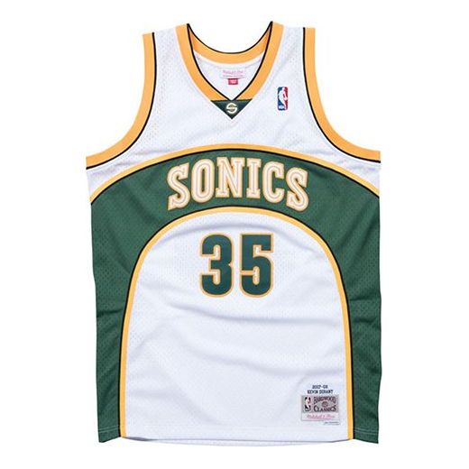 Dres Mitchell & Ness Mitchell & Ness Sonics Kevin Durant Jersey Bela | SMJYGS18211-SSUWHIT07KDU, 0