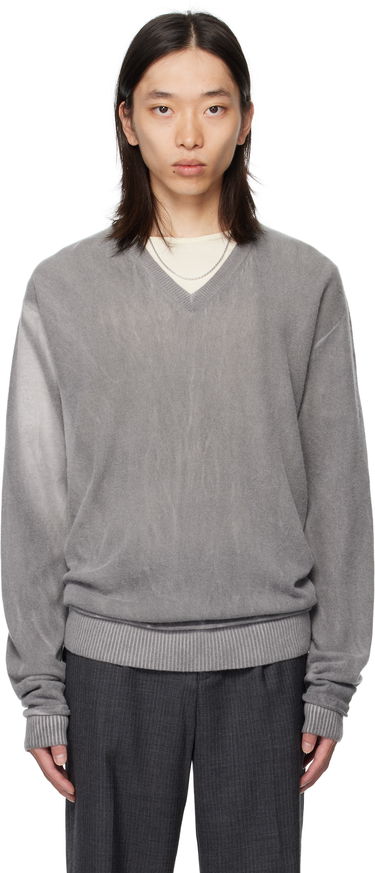 Pleteni pulover OUR LEGACY Our Legacy Parallel V-Neck Sweater Siva | M4253PGS, 0