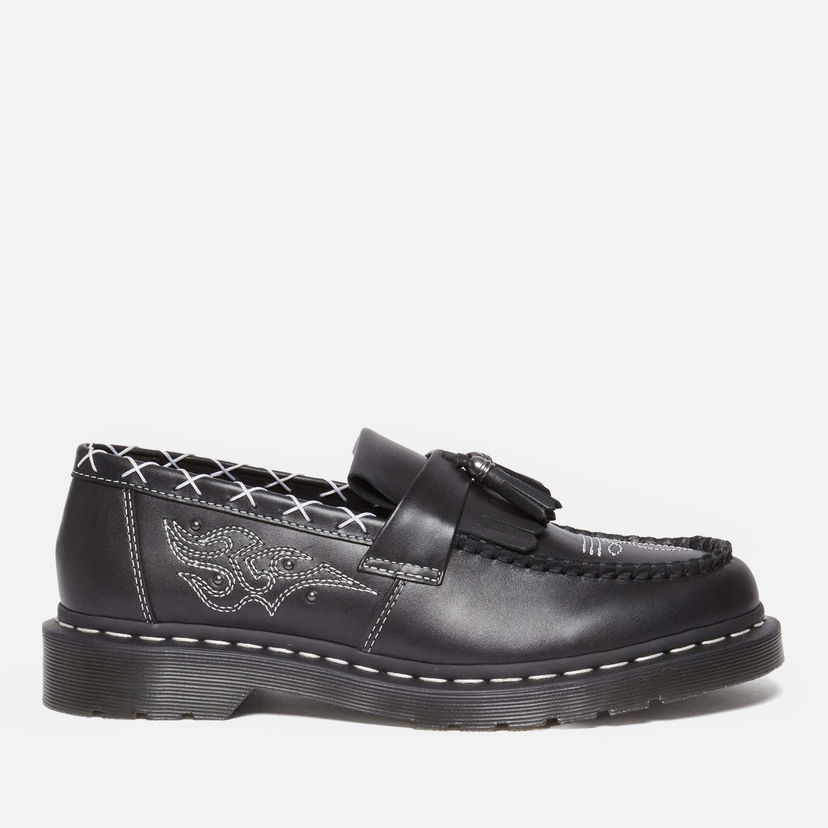 Superge in čevlji Dr. Martens Men's Adrian Gothic Americana Leather Loafers Črna | 31626001