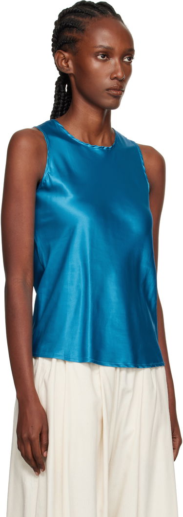 Majica brez rokavov Baserange Baserange Dydine Satin Tank Top Modra | TSDYT-EV-AU25, 1
