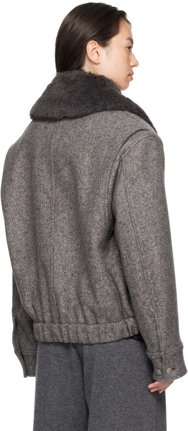 Bomber jakna Stella McCartney Wool Trimmed Jacket Siva | 6601003EJ670, 2