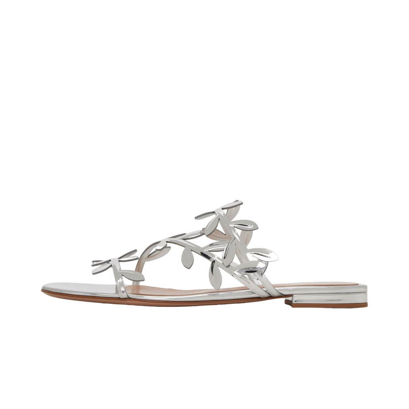 Superge in čevlji Gianvito Rossi Flavia 05 Leaf Detail Slide Sandals Kovinski | G15680-05RIC-MET