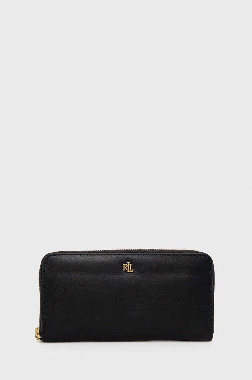 Denarnica Polo by Ralph Lauren Leather Zip Around Wallet Črna | 432876730003