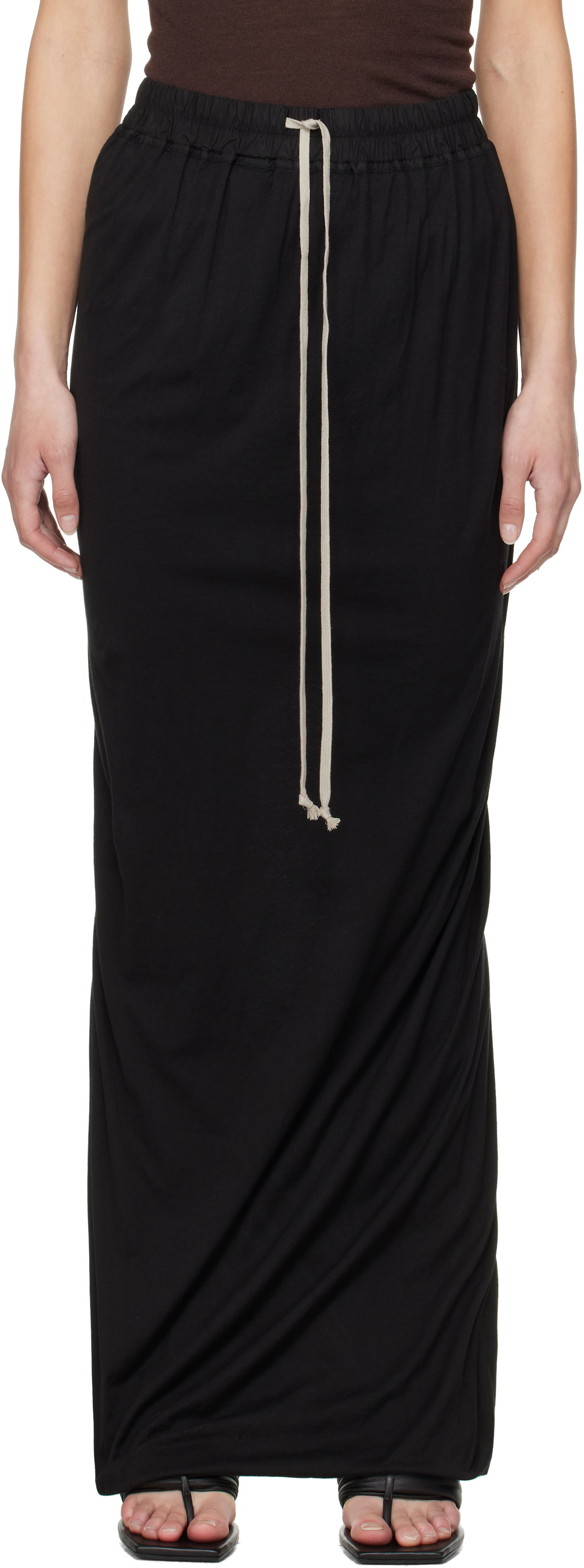 Krila Rick Owens Rick Owens DRKSHDW Hollywood Pull On Maxi Skirt Črna | DS01E3332 BHDB, 0