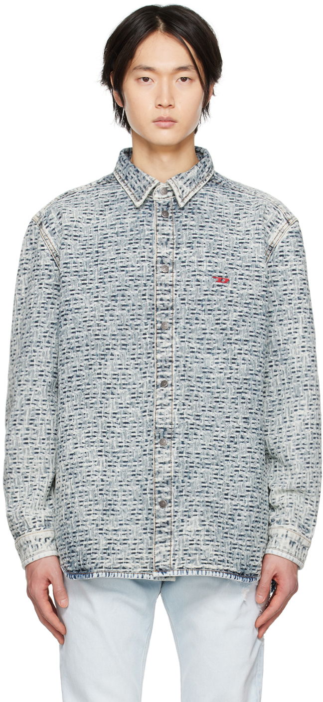 Srajce Diesel Diesel D-Simply-Over-Sp Denim Shirt Jacket Modra | A09605-0EMAA-01