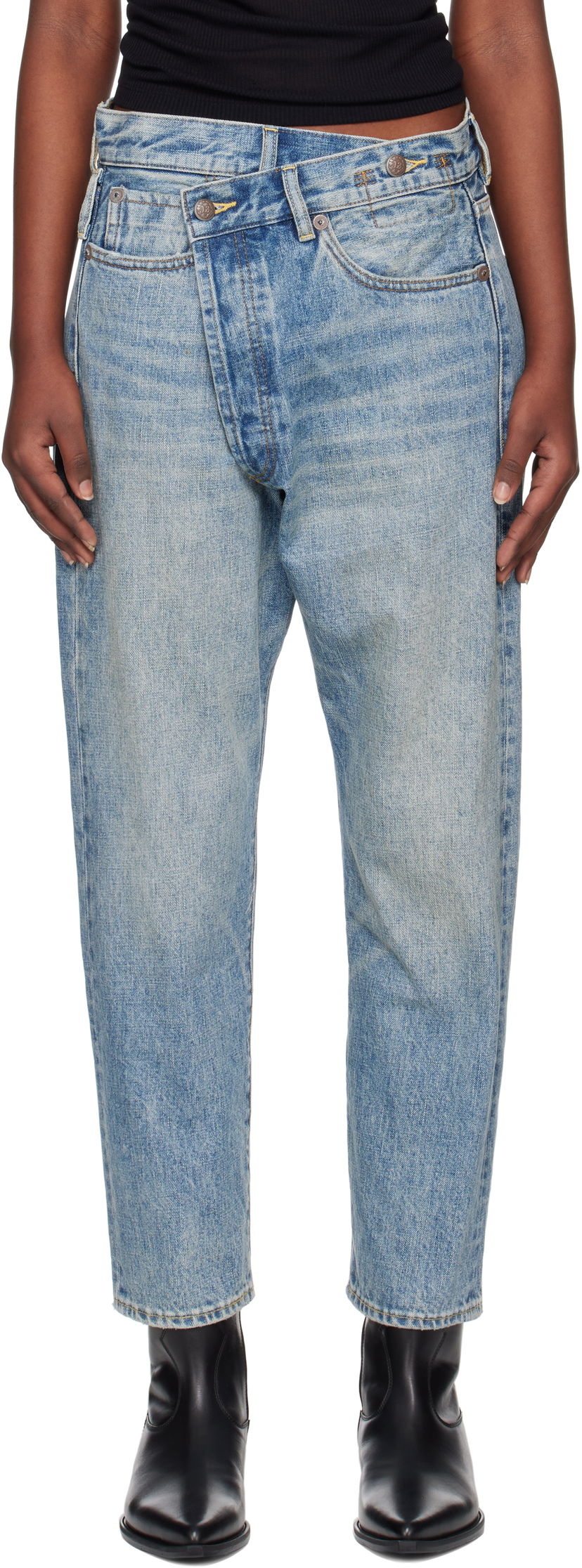 Kavbojke R13 R13 Crossover Jeans Modra | R13W2048-D149B