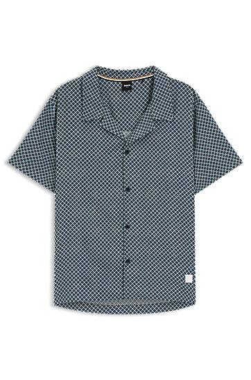 Srajce BOSS Men's All-Over Print Regular Fit Beach Shirt Mornarica | 50535793