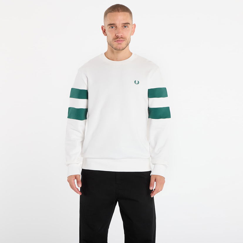 Pulover Fred Perry Peached Tipped Sleeve Sweatshirt Bela | M1731 129