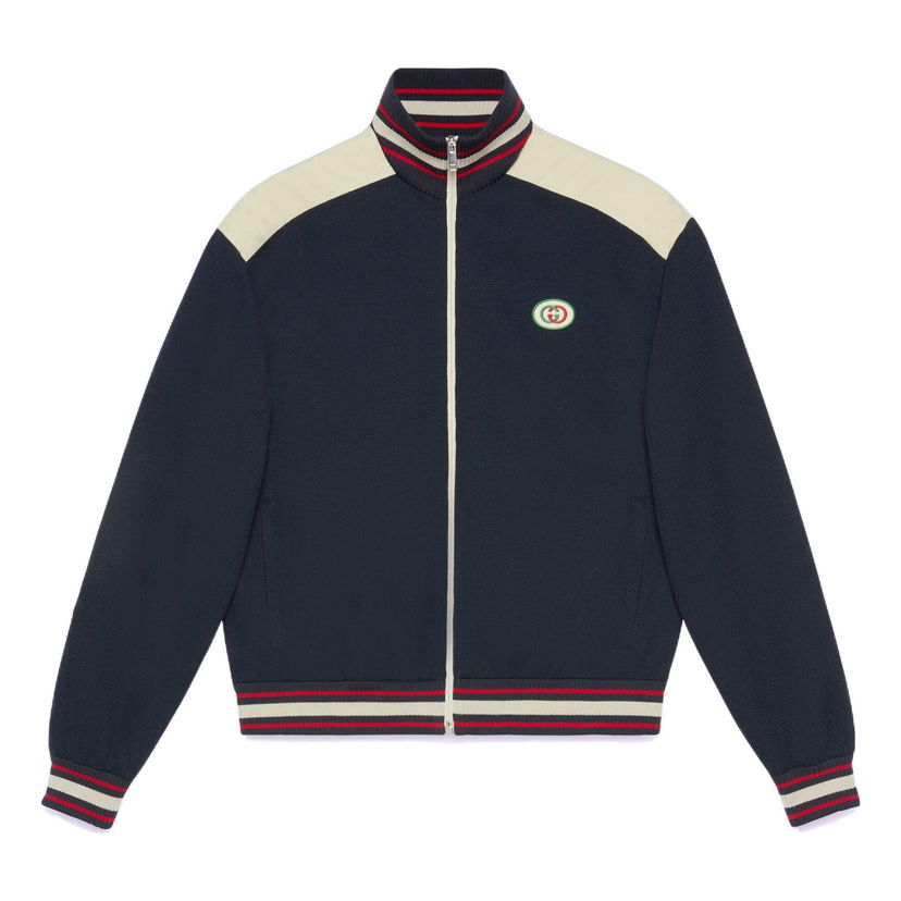 Bomber jakna Gucci Zip Jersey Jacket Modra | 706412-XJE8S-4735