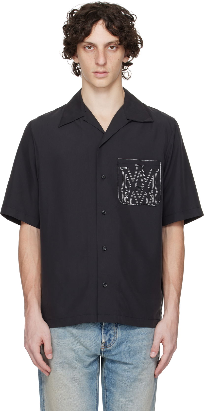 Srajce AMIRI AMIRI MA Outline Bowling Shirt Črna | AMSTCA1151