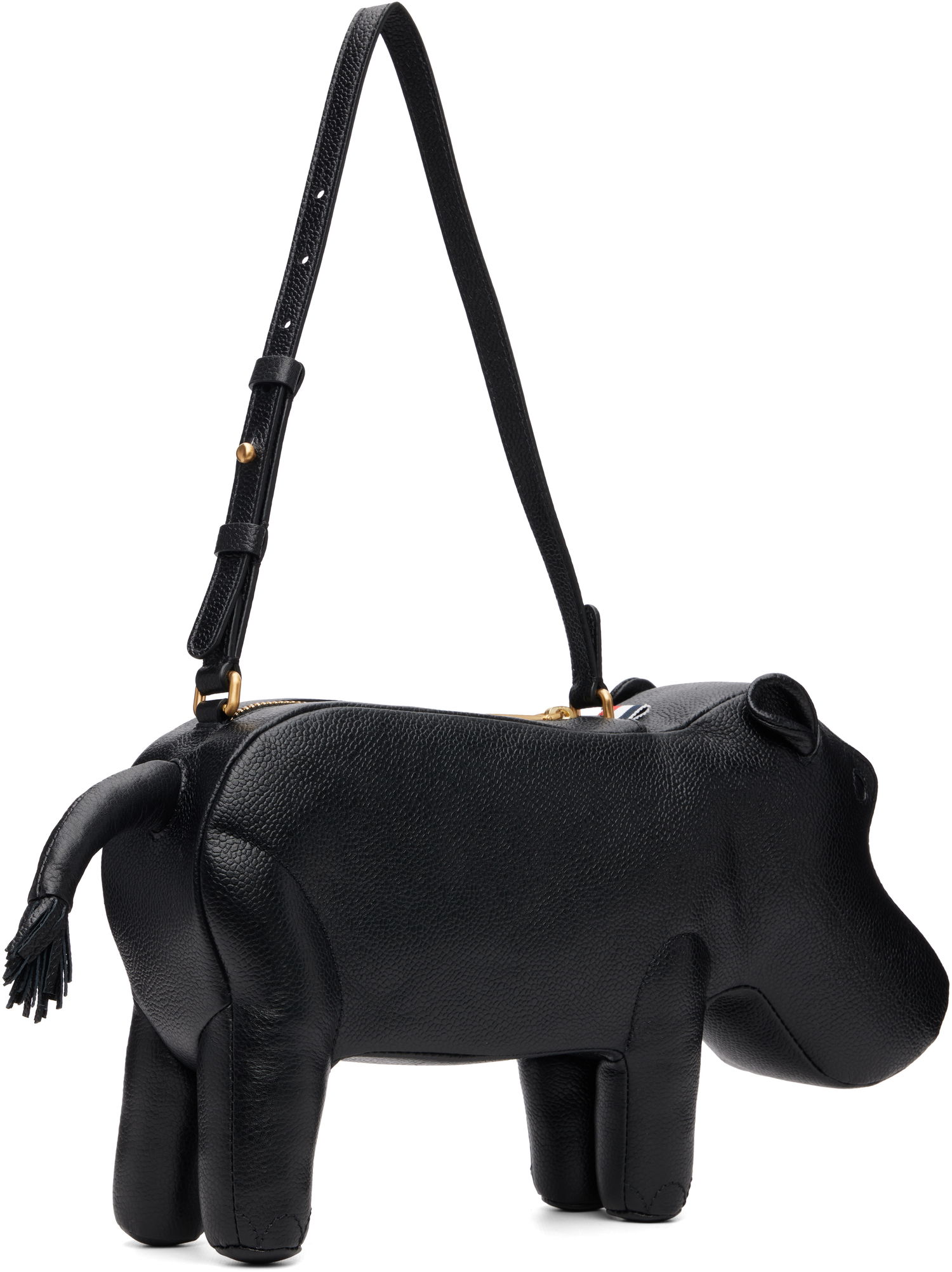 Torbica Thom Browne Thom Browne Pebble Grain Hippo Baguette Bag Črna | UAG226A-00198, 1