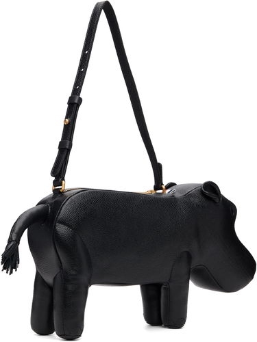 Torbica Thom Browne Thom Browne Pebble Grain Hippo Baguette Bag Črna | UAG226A-00198, 1