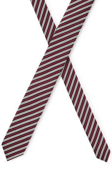 Modni dodatki BOSS Diagonal Stripe Silk-Blend Tie Bordo | 50551722, 1