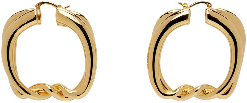 Uhani Jacquemus Gold 'Les Petites Creoles Nodi' Earrings Kovinski | 24E241JW654-5845