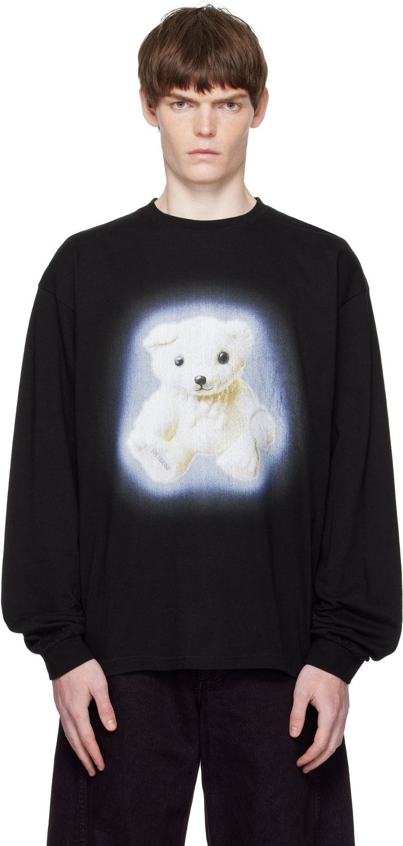 Majica We11done We11done Glow Teddy Long Sleeve T-Shirt Črna | WD-TT2-25-775-U-BK