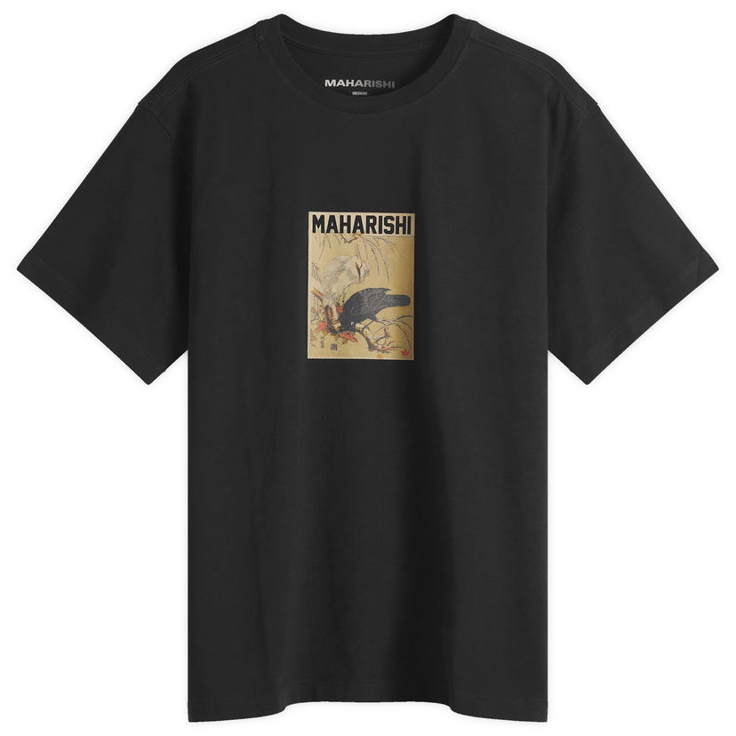 Majica Maharishi Maharishi Crow White Heron Graphic Tee Črna | 1493-BLK