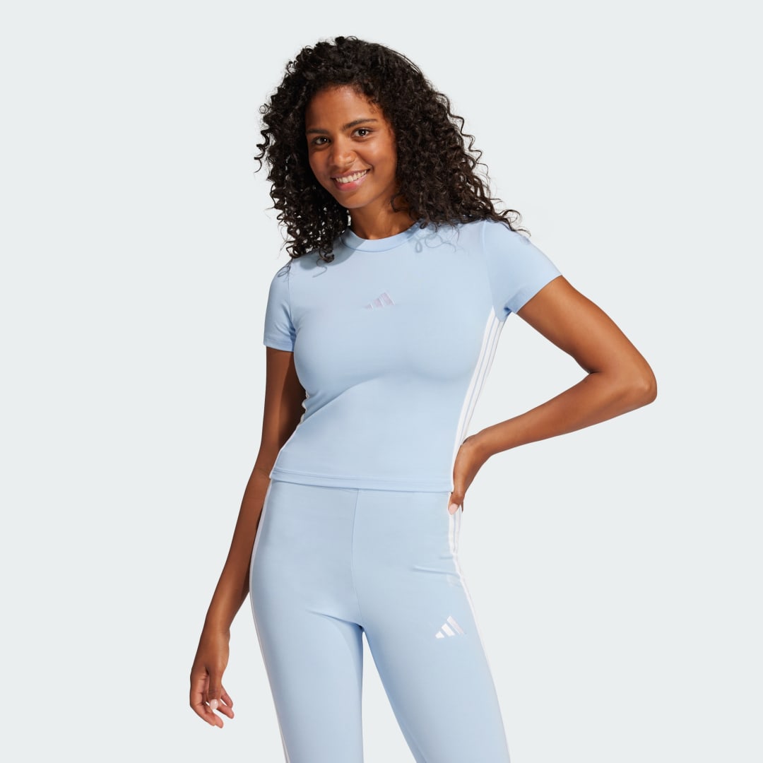 Krop-top adidas Performance Slim Fit Tee Modra | JE1241, 0