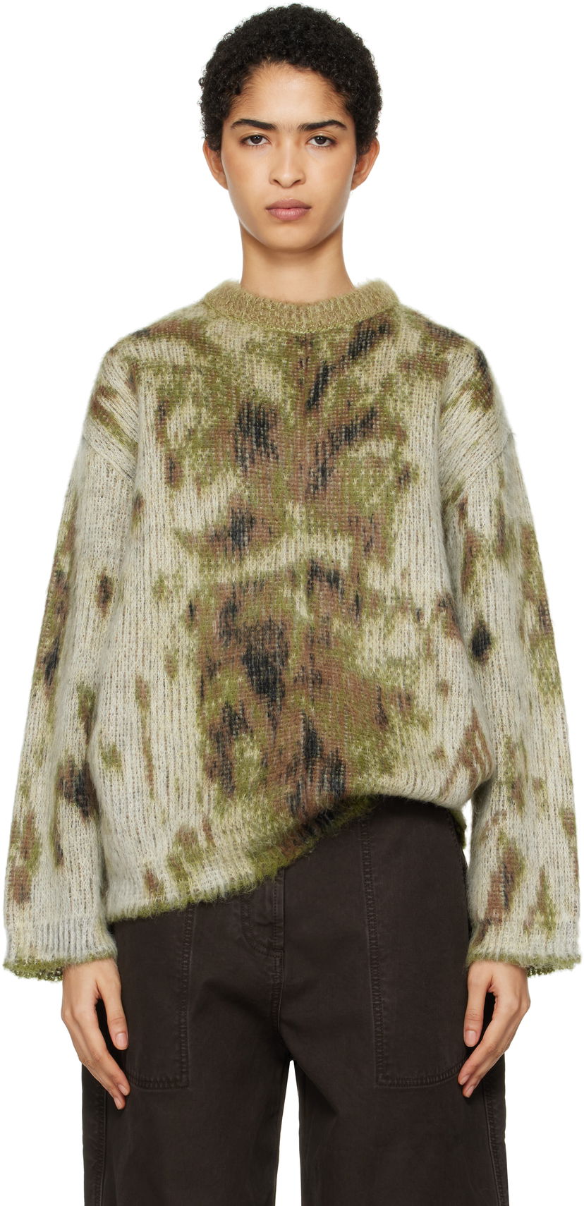 Pleteni pulover The Attico Attico Abstract Knit Sweater Zelena | 250WCK00115 KAC001AA