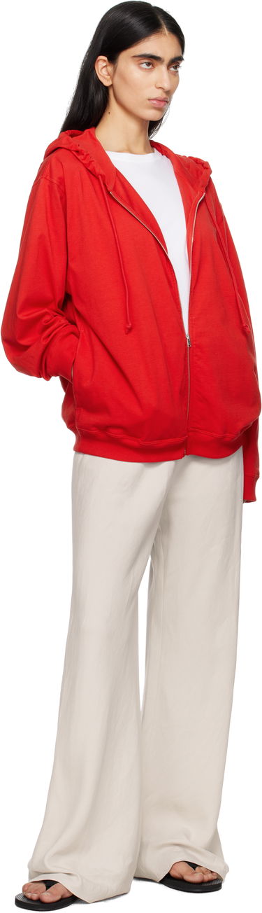 Pulover The Row The Row Rosy Zip-Up Hoodie Rdeča | 8877-K643, 3