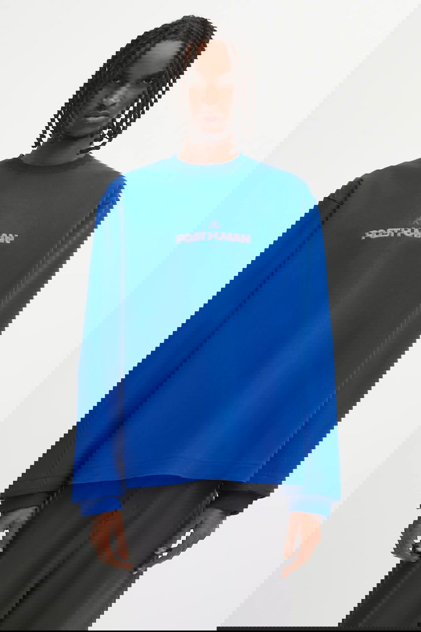 Pulover ADER ERROR Oversized POST-HUMAN Graphic Sweatshirt Modra | BO01FWSW0107BL, 0