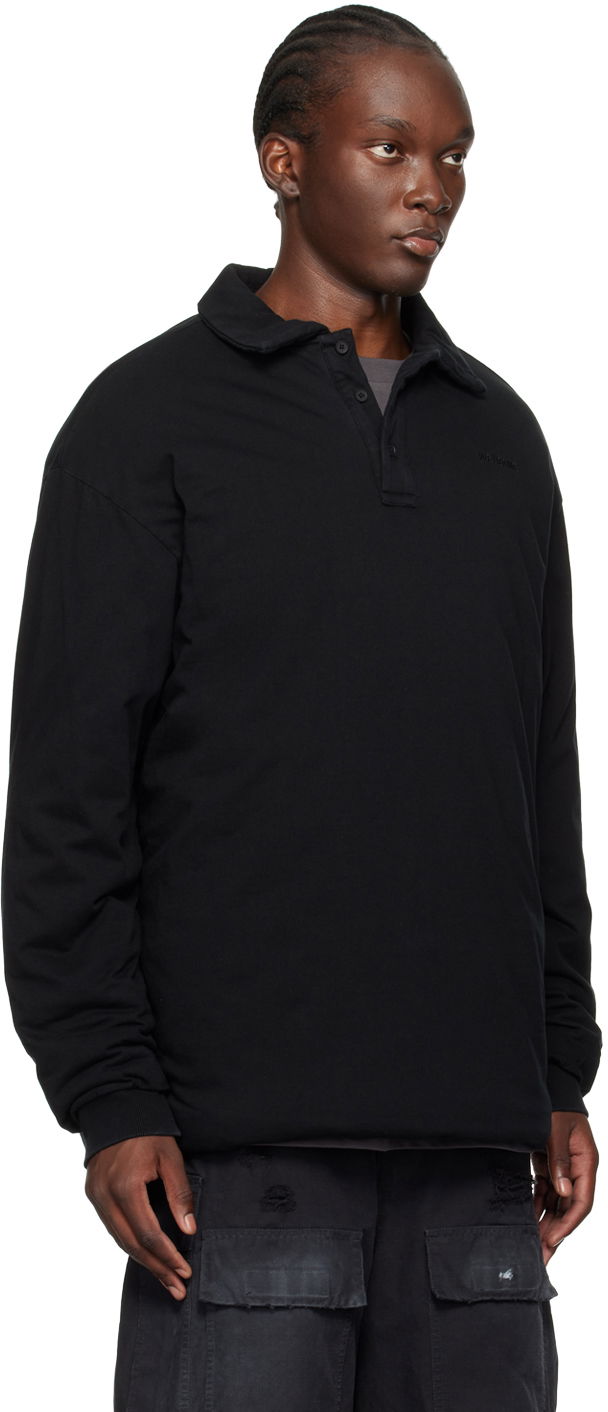Pleteni pulover We11done Padded Long Sleeve Polo Črna | WD-TT2-24-739-U-BK, 1