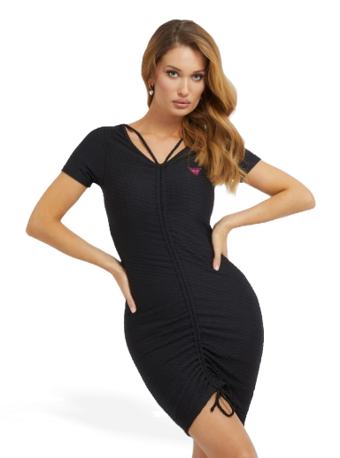 Obleke GUESS Microfiber Active Dress Črna | V3YK05KBOA2