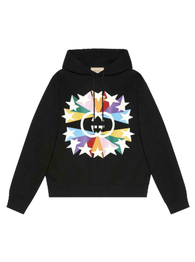 Pulover Gucci Interlocking G Graphic-Print Hoodie Črna | 646953XJDNJ