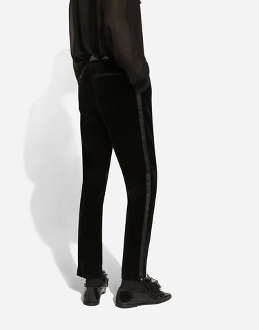 Hlače Dolce & Gabbana Velvet Tuxedo Pants Črna | GP0F3TFUVG7N0000, 3