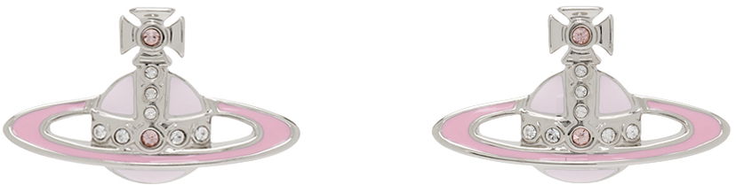 Uhani Vivienne Westwood Vivienne Westwood Small Neo Bas Relief Earrings Roza | 62010039-02P439-CN