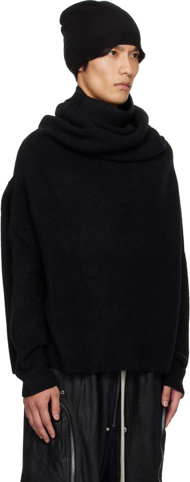 Pleteni pulover Rick Owens Rick Owens Concordians Shroud Cowl Neck Sweater Bela | RU02E1692 KWP, 4