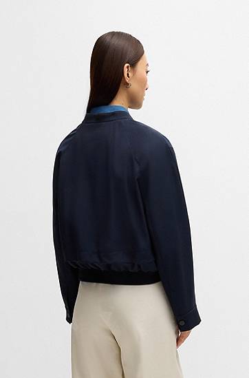 Bomber jakna BOSS Layered Oversized Jacket Mornarica | 50531883, 1