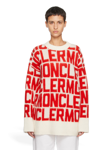 Pleteni pulover Moncler Jacquard Sweater Rdeča | I20939C00020M1241