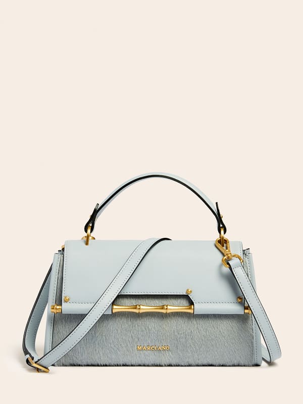 Torbica GUESS Marciano Alia Real Leather Handbag Modra | HWALNYL2480, 0