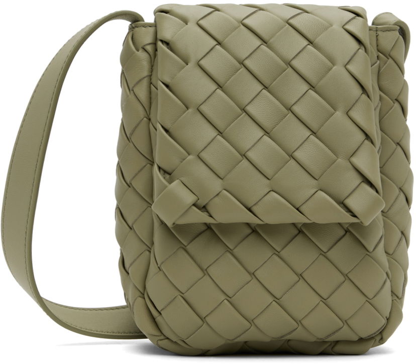 Torbica Bottega Veneta Mini Vertical Cobble Pouch Zelena | 776209V3BD1