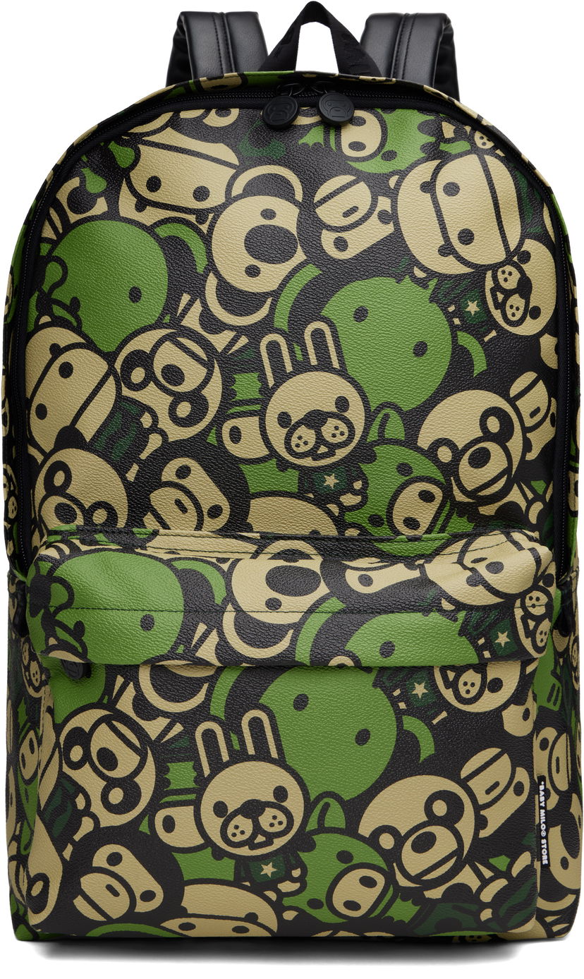 Nahrbtnik BAPE A Bathing Ape Faux Leather Large Backpack Zelena | 0MXBGW4272XXO