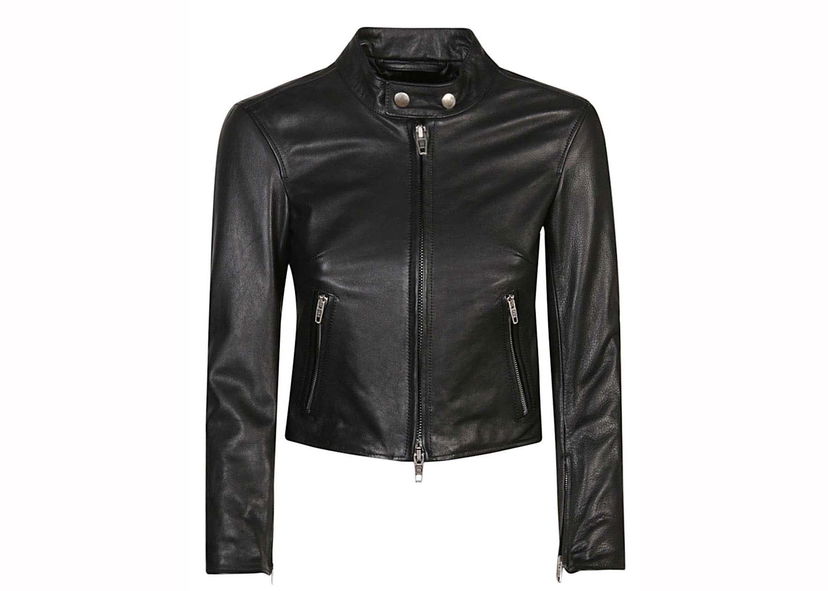Jakna Balenciaga Leather Jacket Black Črna | 775707TOS081000