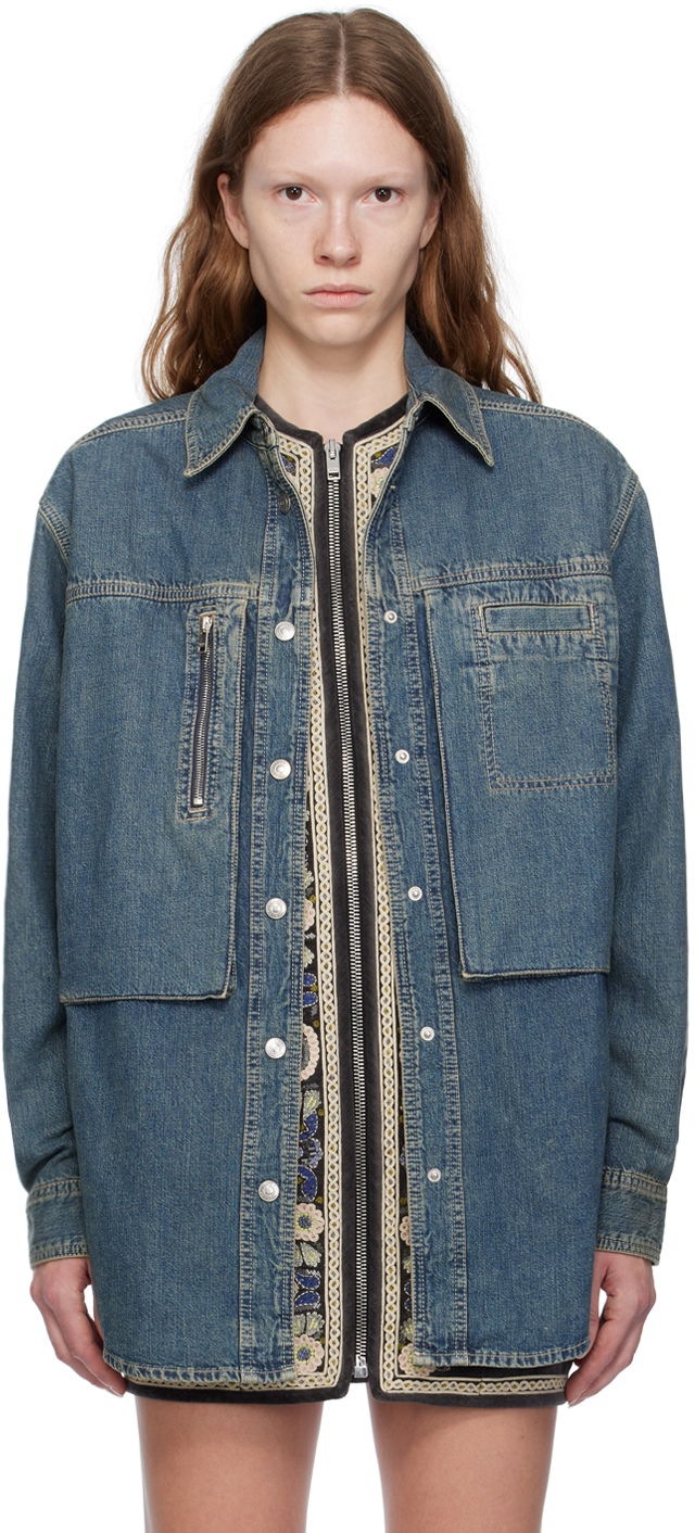 Jakna ISABEL MARANT Pearl Denim Jacket Mornarica | 23AVE0152FB-A3H64I, 0