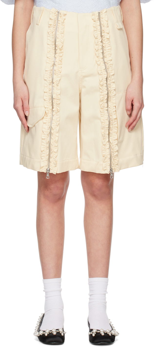 Kratke hlače Simone Rocha Simone Rocha Ruffle Cargo Shorts Rumena | 4058 0410