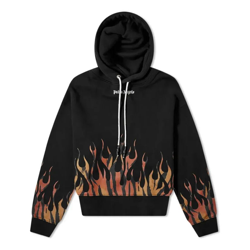 Pulover Palm Angels Palm Angels Tiger Flames Popover Hoodie Črna | PMBB058E20FLE0011020