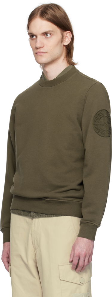 Pleteni pulover Stone Island Stone Island Cotton Fleece Sweatshirt Zelena | K1S15 6100026 S0122, 3