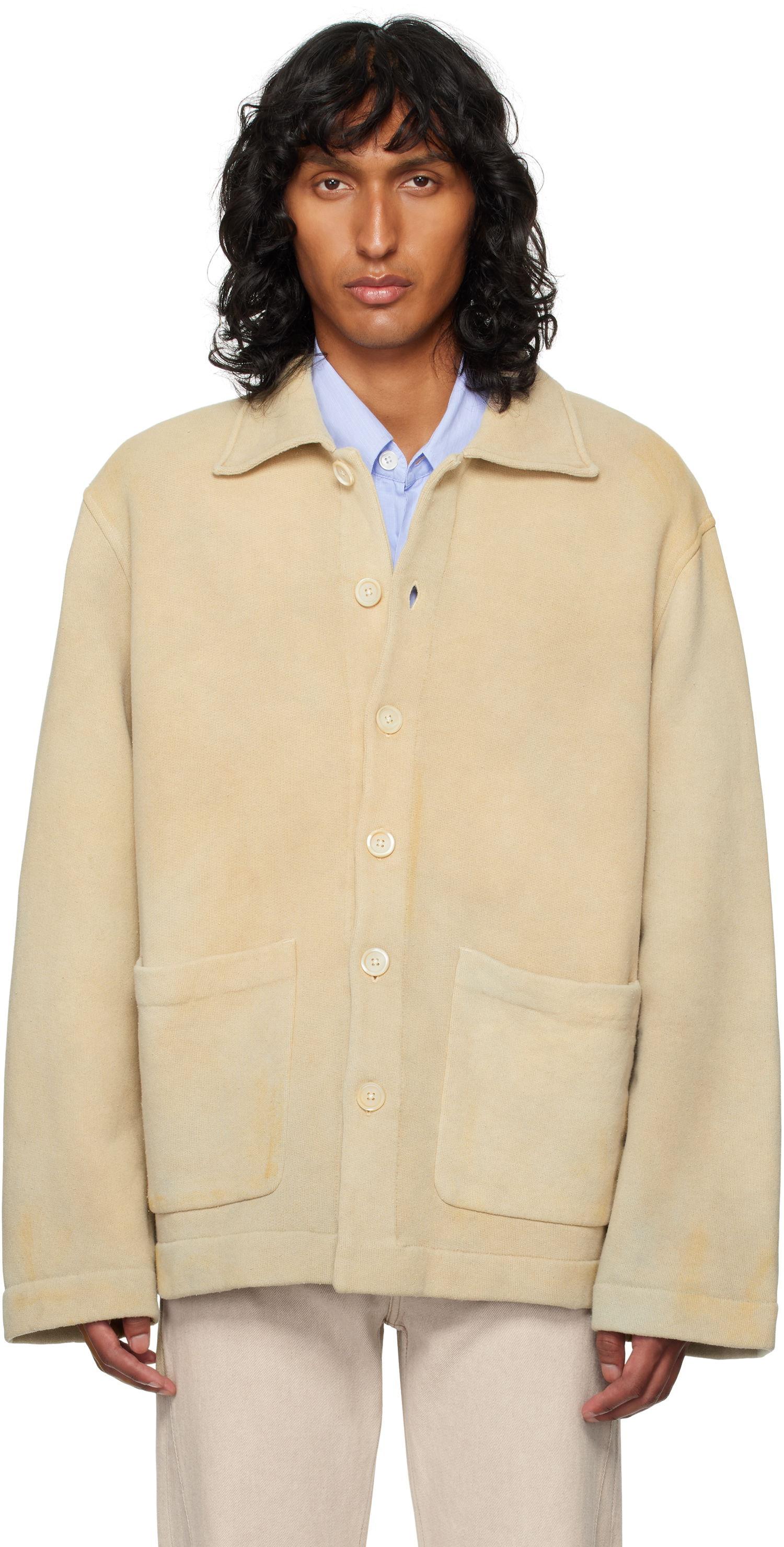 Jakna OUR LEGACY Cardigan with Patch Pockets Bež | M4246SA, 0