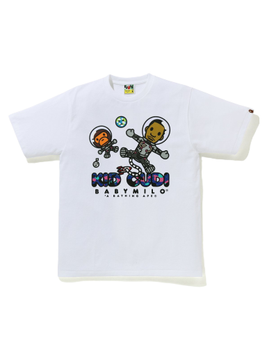 Majica BAPE Kid Cudi x Baby Milo Moon Man Tee Bela | 002TEG731901XBLK