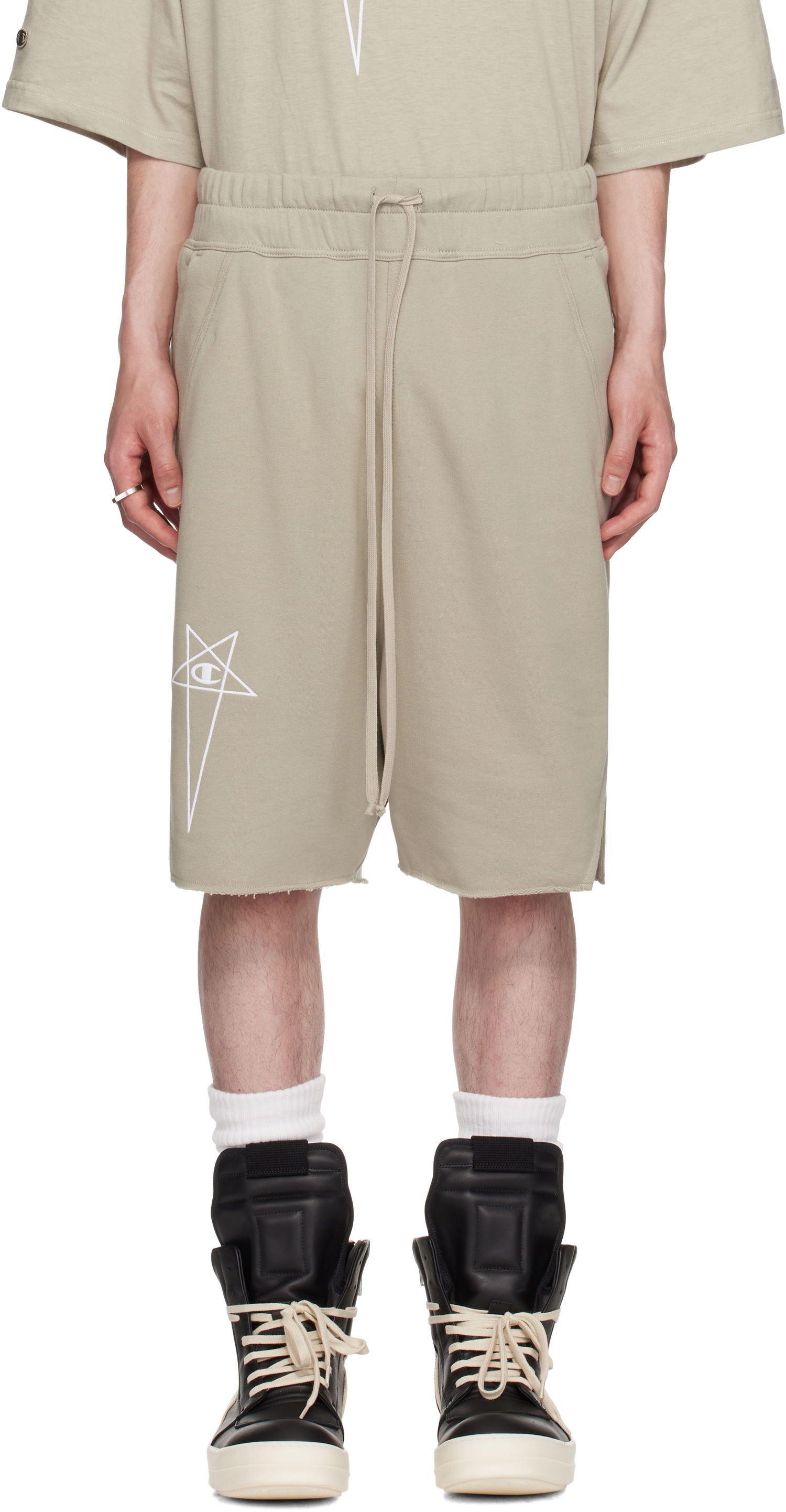 Kratke hlače Rick Owens Rick Owens Champion Edition Beveled Pods Shorts Bež | CM01E1688 CHFE FELPA, 0