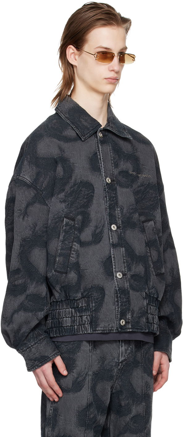Jakna Feng Chen Wang Feng Chen Wang Dragon Print Denim Jacket Siva | FUS17JK11, 1