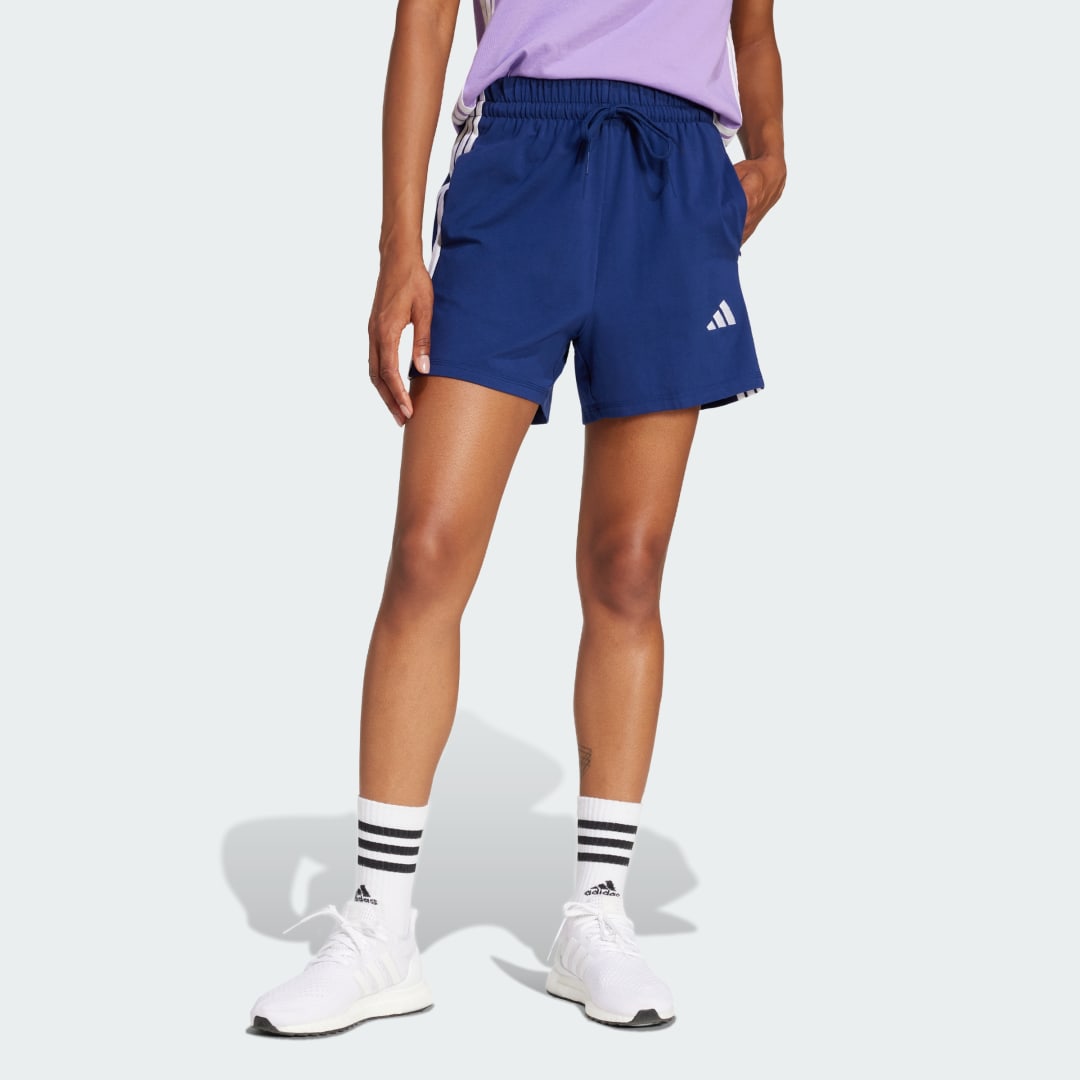 Kratke hlače adidas Performance Cotton Shorts with Side Stripes Modra | JD0913, 0