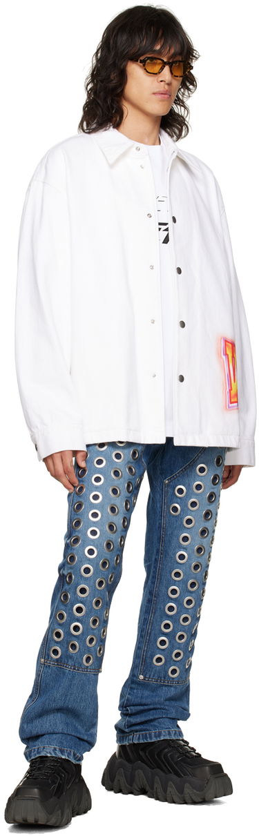 Jakna We11done We11done Printed Denim Jacket Bela | WD-DJ3-22-312-U-WH, 3