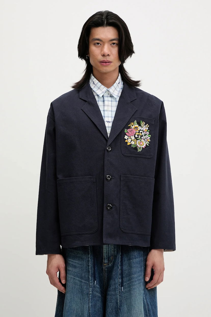 Jakna KENZO Kenzo Embroidered Flower Chore Jacket Mornarica | FF55VE2319GV.79