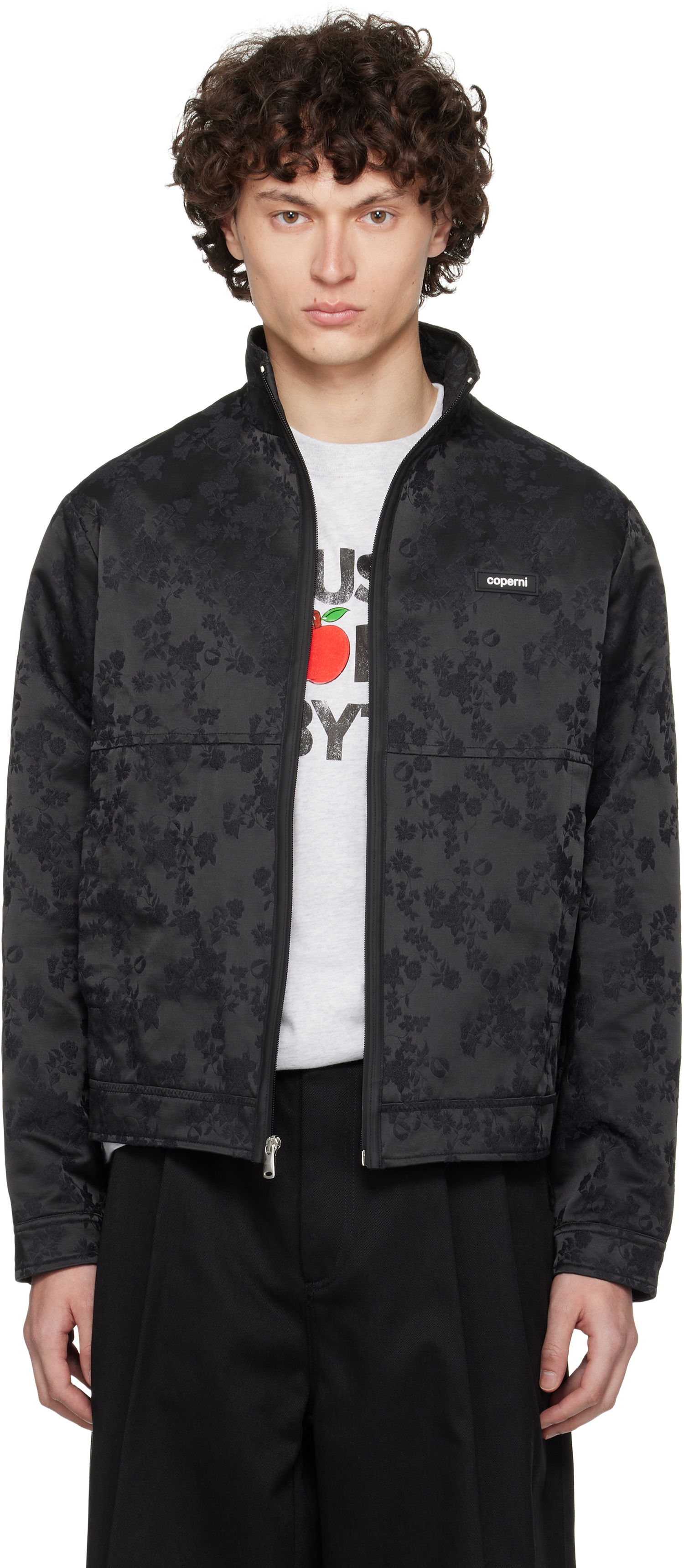 Bomber jakna Coperni Coperni Jacquard Zip-Up Jacket Črna | COPOW39F2033MEN, 0