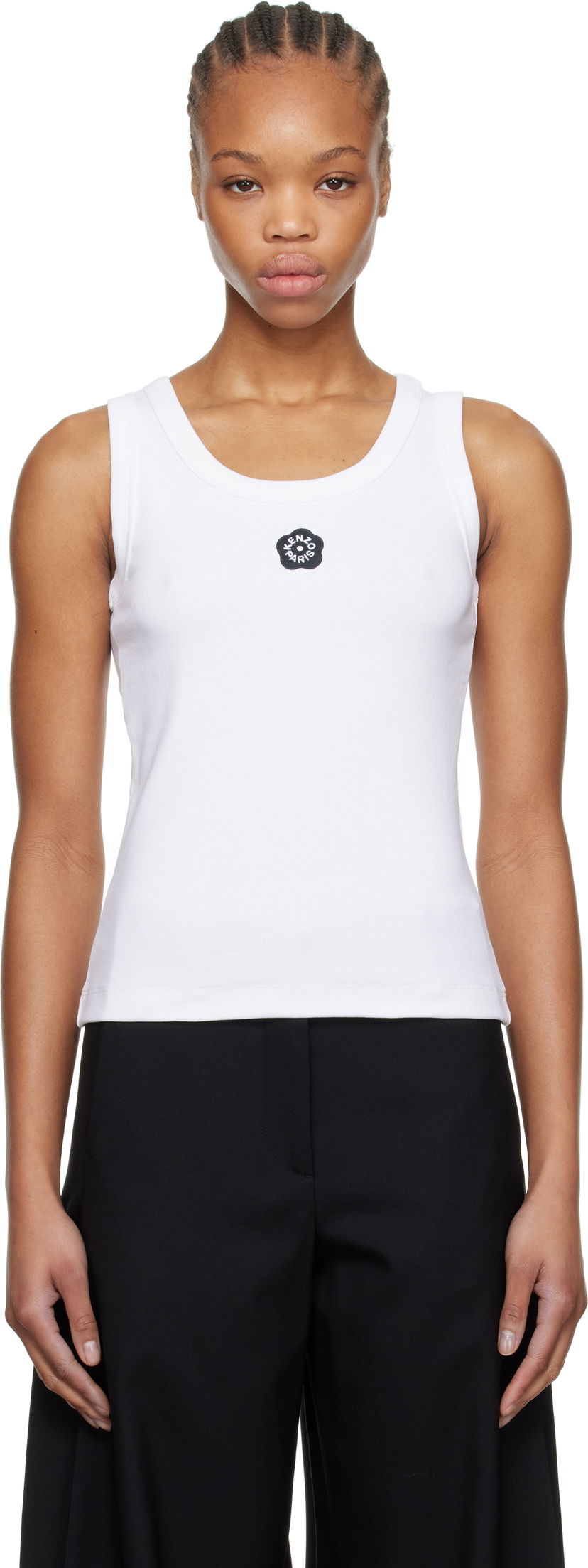 Majica brez rokavov KENZO Kenzo Paris 'Boke Flower 2.0' Rib Tank Top Bela | FF52TO7384SJ